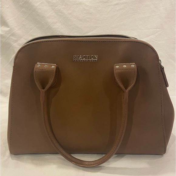 Kenneth Cole Reaction Handbags - Reaction by Kenneth Cole Brown Purse Handbag with Handles. 2 Zippers and Snap